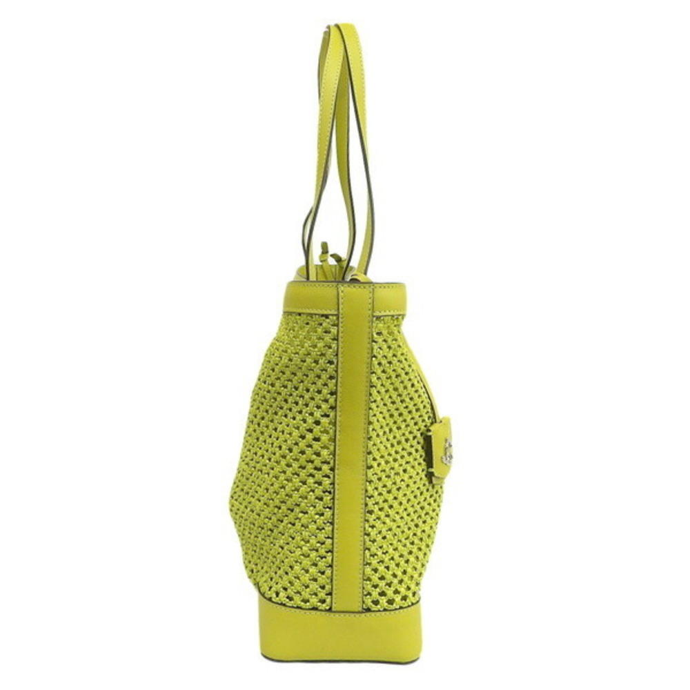 JIMMY CHOO Jimmy Choo Raffia Nine2Five Tote Bag Lime - Picture 5 of 8
